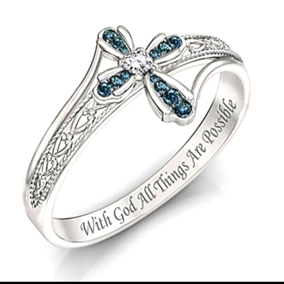 Nib Cross Engraved Ring Size 7 - Picture 6 of 7